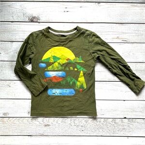 Tea Collection Olive Green Scenic Long Sleeve Tee